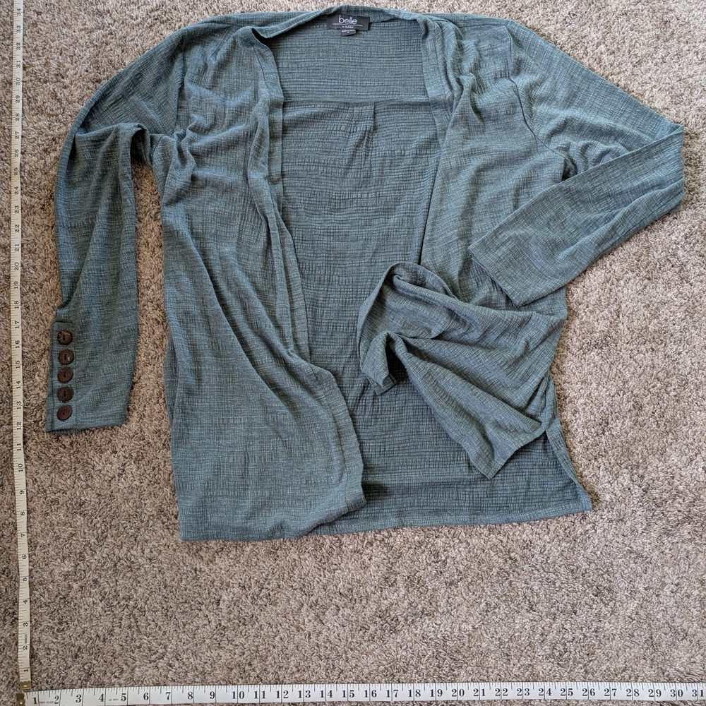 Elle Textured Green Cardigan